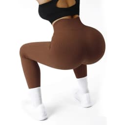 High Waisted Seamless Yoga Leggings, Ribbed Sportswear Tights, Fitness Apparel for Women, Gym and Casual Wear For Fall & Winter