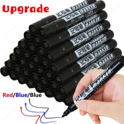 1-100Pcs Waterproof Oil-based Marker Pen Quick Dry Black Blue Red Ink Permanent for Metal Glass Stationery Art School Supply