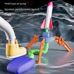 Childrens Air Rocket Foot Pump Launcher Flying Toys Game Set Jump Practice Hands-Original Judgment Ability Accessories Random
