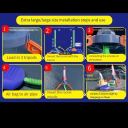 Childrens Air Rocket Foot Pump Launcher Flying Toys Game Set Jump Practice Hands-Original Judgment Ability Accessories Random