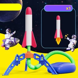 Childrens Air Rocket Foot Pump Launcher Flying Toys Game Set Jump Practice Hands-Original Judgment Ability Accessories Random