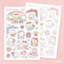 Cute Cartoon Animal Bear Stickers Handbook Diary Planner Notebook Scrapbook Stationery DIY Decorative Waterproof Stickers