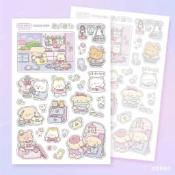 Cute Cartoon Animal Bear Stickers Handbook Diary Planner Notebook Scrapbook Stationery DIY Decorative Waterproof Stickers