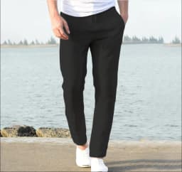 New Men Cotton Linen Pants Summer and Autumn Solid High Waist Wide-Leg Trousers Male Loose Hemp Casual Breathable Sports Pants