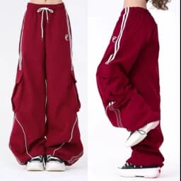 High Street Women's Wide Leg Pants Drawstring Y2K Gothic Hip Hop Lady's Cargo Pants Hotsweet Matching Female Trousers Summer New