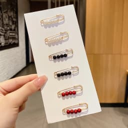 Women Waist Needle Jeans Skirt Waist Big Change Small Anti-running Pin Pearl Rhinestones Lapel Pins Clothes Accessories