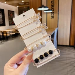 Women Waist Needle Jeans Skirt Waist Big Change Small Anti-running Pin Pearl Rhinestones Lapel Pins Clothes Accessories