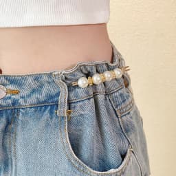 Women Waist Needle Jeans Skirt Waist Big Change Small Anti-running Pin Pearl Rhinestones Lapel Pins Clothes Accessories