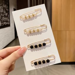 Women Waist Needle Jeans Skirt Waist Big Change Small Anti-running Pin Pearl Rhinestones Lapel Pins Clothes Accessories