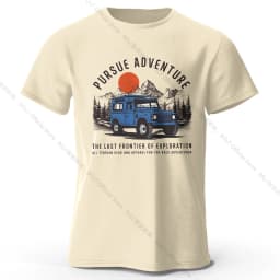 Wilderness Explorer Vintage Medal Printed Unisex Men Women T-Shirt Tees Tops 100% Cotton Topographic Graphic Bushcraft Wear