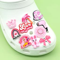 1/30PCS Pink Style Shoe Charms for Girls,Pink Bunny Heart Pin Buckle Accessories for Shoes,Sandals Clog Buckle Decoration