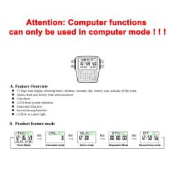 Multifunctional Men's Calculator Watch Fashion Luxury LED Electronic Watch Digital Sports Watch Computer Style