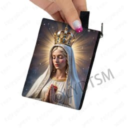 Holy Virgin Mary Print Coin Purses Lady of Guadalupe Cash Credit Card Holder Small Wallet Zipper Pouch Clutch Earphone Organizer