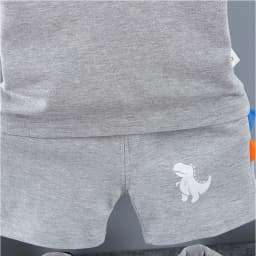 Infant Baby Boy Sets Summer Clothing Casual Sport Suit POLO Shirt + Shorts 2Pcs Set Boys Kids Grey Dinosaur Print Tracksuit