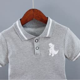 Infant Baby Boy Sets Summer Clothing Casual Sport Suit POLO Shirt + Shorts 2Pcs Set Boys Kids Grey Dinosaur Print Tracksuit