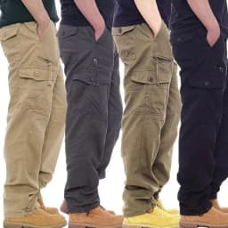 Fashion Solid Color Cotton Casual Pants Men Multi Pocket Cargo Pants Male Baggy Camouflage Sweat Pants Loose Fit Plus Size M-5XL