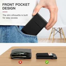 Rfid Anti Blocking Smart ID Bank Credit Card Holder Wallet Metal Thin Slim Men Women Pop Up Minimalist Metal Cardholder Case