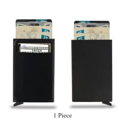 Rfid Anti Blocking Smart ID Bank Credit Card Holder Wallet Metal Thin Slim Men Women Pop Up Minimalist Metal Cardholder Case