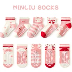 5 Pairs/Set Children Boys Anti-slipping Socks Toddler Boys Indoor Floor Socks Kid Boys Playground Non-slip Socks Baby Socks Pack