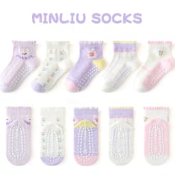 5 Pairs/Set Children Boys Anti-slipping Socks Toddler Boys Indoor Floor Socks Kid Boys Playground Non-slip Socks Baby Socks Pack