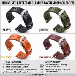 Handmade Cowhide Breathable Watch Band 18 20 22 24mm Men Women 4 Colors Oil Wax Genuine Leather Strap Watchband Accessories
