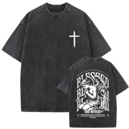 Christian Religious Jesus Forgive Them Father Vintage Washed T-shirt Men Women Gothic Rock Oversized T Shirts Tops Streetwear