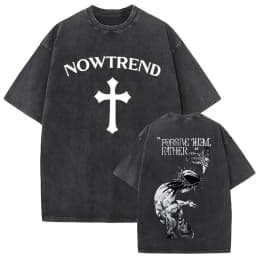 Christian Religious Jesus Forgive Them Father Vintage Washed T-shirt Men Women Gothic Rock Oversized T Shirts Tops Streetwear