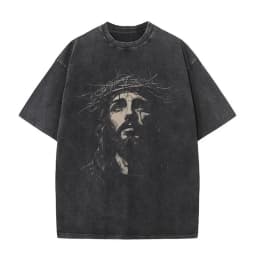 Christian Religious Jesus Forgive Them Father Vintage Washed T-shirt Men Women Gothic Rock Oversized T Shirts Tops Streetwear