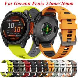 QuickFit 22mm 26mm Silicone Strap For Garmin Fenix 9 Pro 8 7 7X 7Pro 6X 6 5 5X/Epix 2 47mm 51mm Breathable Bracelet Watch Band