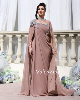 Customized Chiffon Pleat Sequined A-line Square Neck Long Dresses Bespoke Occasion Evening Formal Exquisite