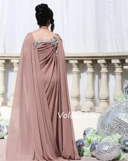 Customized Chiffon Pleat Sequined A-line Square Neck Long Dresses Bespoke Occasion Evening Formal Exquisite