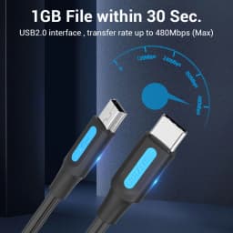 Vention USB C to Mini USB Cable Type C Adapter for Digital Camera MacBook Pro MP3 Player HDD - High-Speed Data Sync Cable