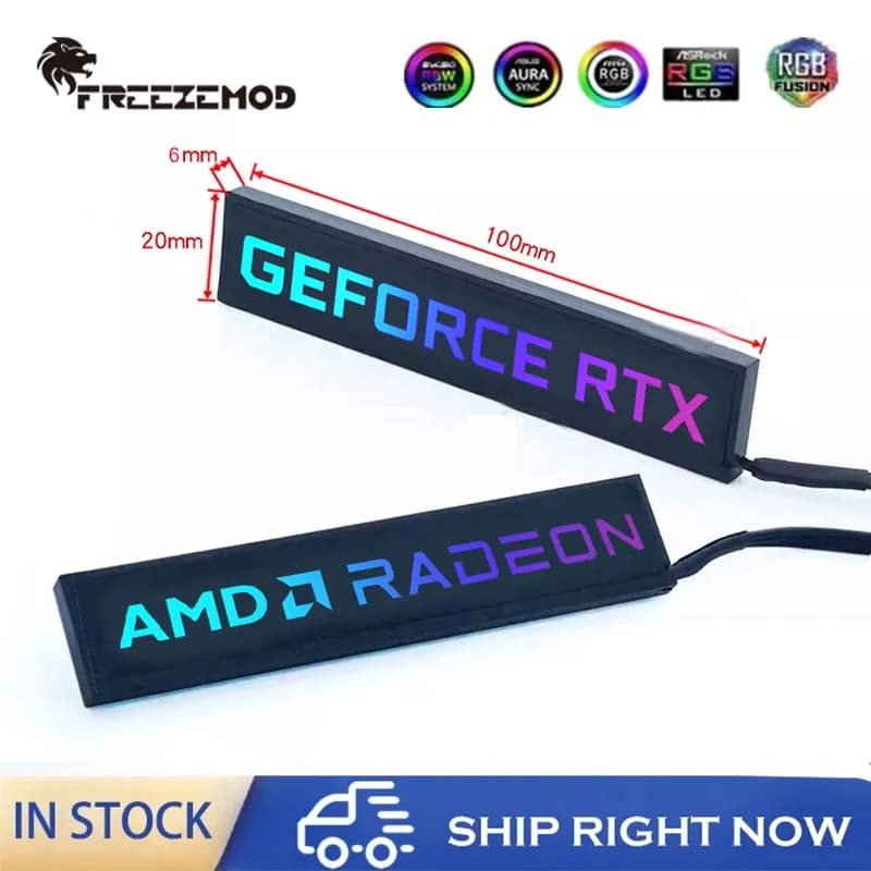 FREEZEMOD RGB GPU Side Panel NVIDIA/ AMD Video Card VGA Light Board Plate Faith Lamp for PC Cabinet Decoration AURA SYNC