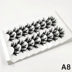 7 Pairs of 25mm Mink Eyelashes in Bulk, Russian Fluffy Natural False Eyelashes, 8 Pairs of 3D Natural False Eyelashes in Bulk