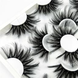 7 Pairs of 25mm Mink Eyelashes in Bulk, Russian Fluffy Natural False Eyelashes, 8 Pairs of 3D Natural False Eyelashes in Bulk