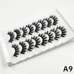 7 Pairs of 25mm Mink Eyelashes in Bulk, Russian Fluffy Natural False Eyelashes, 8 Pairs of 3D Natural False Eyelashes in Bulk