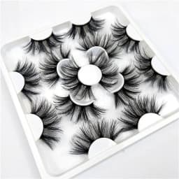 7 Pairs of 25mm Mink Eyelashes in Bulk, Russian Fluffy Natural False Eyelashes, 8 Pairs of 3D Natural False Eyelashes in Bulk