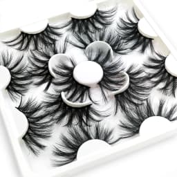 7 Pairs of 25mm Mink Eyelashes in Bulk, Russian Fluffy Natural False Eyelashes, 8 Pairs of 3D Natural False Eyelashes in Bulk