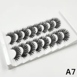 7 Pairs of 25mm Mink Eyelashes in Bulk, Russian Fluffy Natural False Eyelashes, 8 Pairs of 3D Natural False Eyelashes in Bulk