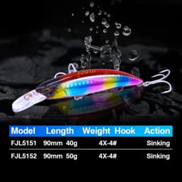 FJORD Heavy Minnow 90S 40g 50g Saltwater Sea Fishing Lure Submarine Shot Professional Artificial Bait Fishing Accessories