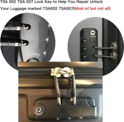 2 Keys for TSA007 TSA002 Master Luggage Keys,Universal Approved TSA007 TSA002 Luggage Suitcase Password Locks 007key