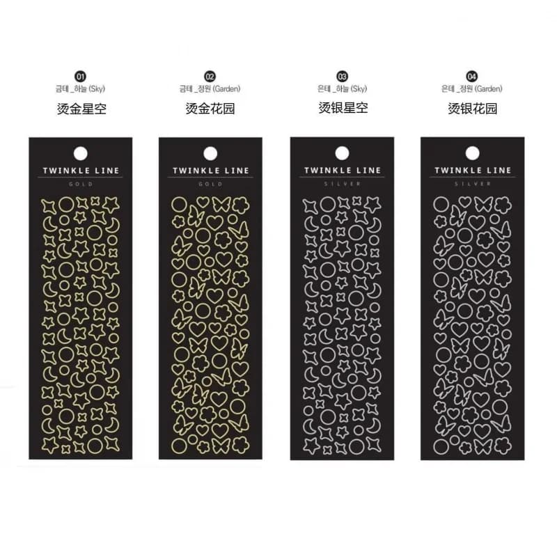 Korean hot stamping Silver Star butterfly stickers girl hand account diary card photo phone case planner DIY decorative sticker