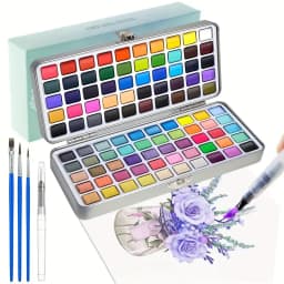 Deluxe 50/100/168-Color Watercolor Paint Set with Brushes & Pencils - Washable, Vibrant Art Supplies for Adults
