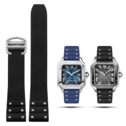 For Cartier Santos strap Silicone bracelet High quality Rubber watchband for Waterproof rubber band 21mm black blue wristband