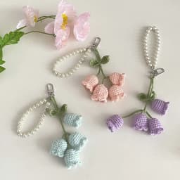 Bag Pendants Creative Cute Pearl Knitted Orchid Flower Fashionable Versatile Bag Accessories Sweet Multifunctional Keychains