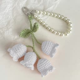 Bag Pendants Creative Cute Pearl Knitted Orchid Flower Fashionable Versatile Bag Accessories Sweet Multifunctional Keychains