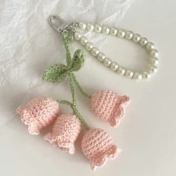 Bag Pendants Creative Cute Pearl Knitted Orchid Flower Fashionable Versatile Bag Accessories Sweet Multifunctional Keychains