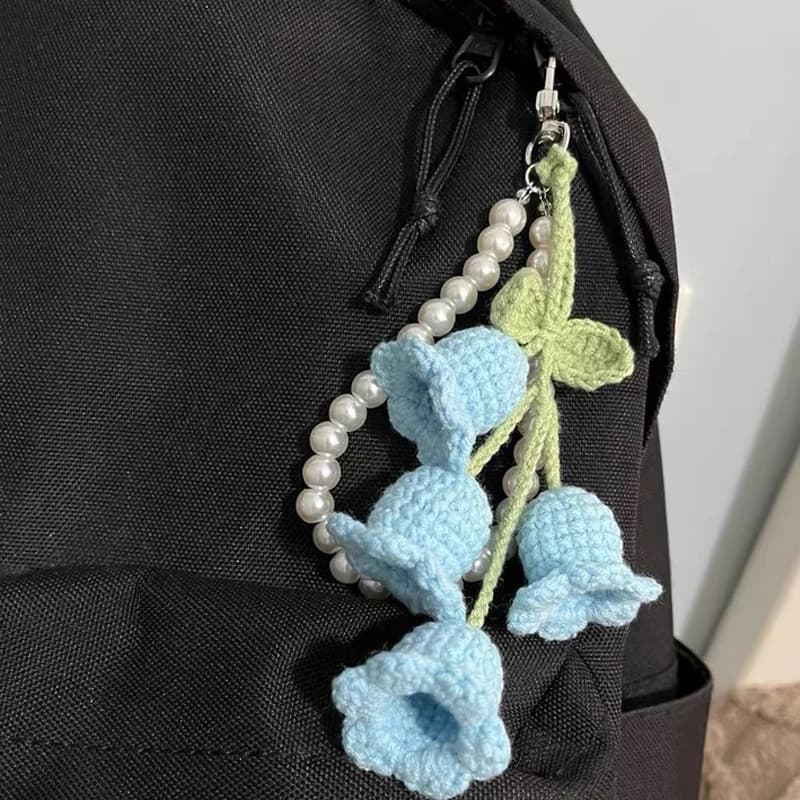 Bag Pendants Creative Cute Pearl Knitted Orchid Flower Fashionable Versatile Bag Accessories Sweet Multifunctional Keychains