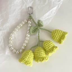 Bag Pendants Creative Cute Pearl Knitted Orchid Flower Fashionable Versatile Bag Accessories Sweet Multifunctional Keychains