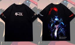 Solo nivellement Arise t-shirt surdimensionné japonais femmes hommes coton Y2k manches Streetwear Hip Hop haut t-shirts
